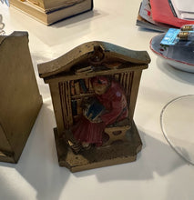 Load image into Gallery viewer, Antique LV Aronson Reading Monk Library Bookends Cast Metal Pair 1920s