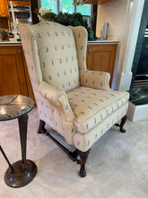 Load image into Gallery viewer, Custom Upholstered Chippendale Wingback Chair with Asian Motif Fabric