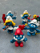 Load image into Gallery viewer, Vintage Smurfs PVC Figurine Lot (13) – Schleich & Wallace Berrie – 1980s Collection