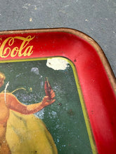Load image into Gallery viewer, 1937 Coca-Cola Advertising Tray – “Girl with Two Bottles” Swimsuit Pin-Up