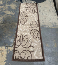 Load image into Gallery viewer, “Highland Driftwood” by Orian Rugs – 24"x72" Beige & Brown Scroll Runner