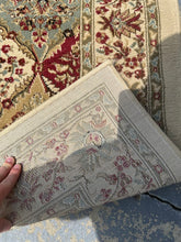Load image into Gallery viewer, “Oliva Echo” Traditional Area Rug – 63"x90" Burgundy, Sage & Cream Medallion Diamonds