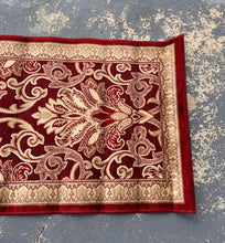 Load image into Gallery viewer, Justine Collection Red & Gold Viscose Chenille Runner Rug – 2' x 7'