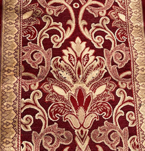 Load image into Gallery viewer, Justine Collection Red & Gold Viscose Chenille Runner Rug – 2' x 7'