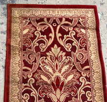 Load image into Gallery viewer, Justine Collection Red & Gold Viscose Chenille Runner Rug – 2' x 7'