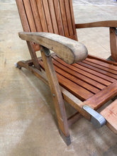 Load image into Gallery viewer, Solid Teak Adjustable Reclining Patio Lounge Chair with Pull-Out Footrest