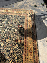 Load image into Gallery viewer, Traditional Floral Area Rug – Black & Gold – 8' x 11.5'