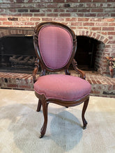 Load image into Gallery viewer, Victorian Parlor Chair with Carved Walnut Frame
