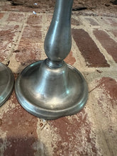 Load image into Gallery viewer, Pair of Vintage Pewter Candlesticks – Colonial Revival Style (Marked)