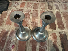 Load image into Gallery viewer, Pair of Vintage Pewter Candlesticks – Colonial Revival Style (Marked)