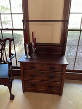 Load image into Gallery viewer, Antique Oak Washstand with Towel Rack