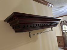 Load image into Gallery viewer, Traditional Mahogany Wall Shelf with Hanging Bar