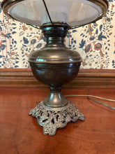 Load image into Gallery viewer, Antique Electric Parlor Lamp β Frosted Milk Glass Shade (Converted Oil Lamp)