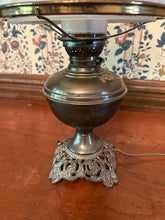 Load image into Gallery viewer, Antique Electric Parlor Lamp β Frosted Milk Glass Shade (Converted Oil Lamp)
