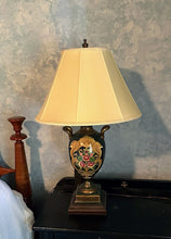 Load image into Gallery viewer, Vintage Urn-Style Table Lamp with Hand-Painted Floral Motif