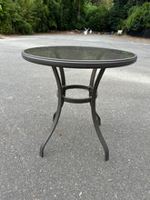 Load image into Gallery viewer, Round Outdoor Glass Top Table – 28" Round x 28.5" Tall