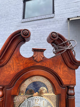 Load image into Gallery viewer, Howard Miller Grandfather Clock – Traditional Cherry Finish with Brass Dial & Pendulum