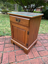 Load image into Gallery viewer, Solid Wood Nightstand with Drawer, Cabinet & Glass Top