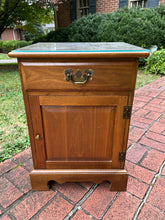 Load image into Gallery viewer, Solid Wood Nightstand with Drawer, Cabinet & Glass Top