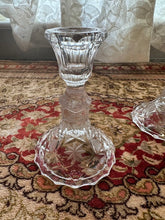 Load image into Gallery viewer, Wara Lead Crystal Candlestick Holders – Pair of 5" Hand-Cut Etched Star Candle Holders, Made in Germany