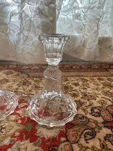 Load image into Gallery viewer, Wara Lead Crystal Candlestick Holders – Pair of 5" Hand-Cut Etched Star Candle Holders, Made in Germany