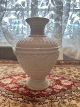Load image into Gallery viewer, Lenox “Athenian” Ivory Porcelain Vase – 8.5" Tall Embossed Classical Urn with 24K Gold Trim, Made in USA