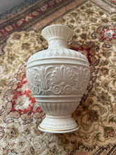 Load image into Gallery viewer, Lenox “Athenian” Ivory Porcelain Vase – 8.5" Tall Embossed Classical Urn with 24K Gold Trim, Made in USA