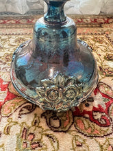 Load image into Gallery viewer, Vintage Silverplate Candelabra Set – Ornate 14" Two-Arm Candle Holders with Rose Motif Base & Patina Finish (5" Base)