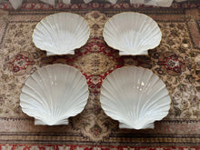 Load image into Gallery viewer, Lenox Shell Dishes – Set of 4 Ivory Porcelain Scallop Shell Bowls with 24K Gold Trim, Made in USA