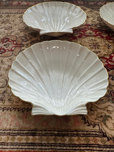 Load image into Gallery viewer, Lenox Shell Dishes – Set of 4 Ivory Porcelain Scallop Shell Bowls with 24K Gold Trim, Made in USA