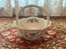 Load image into Gallery viewer, Lenox Serenade Porcelain Basket – 5.5" Ivory Floral & Bird Design with 24K Gold Trim, Made in USA