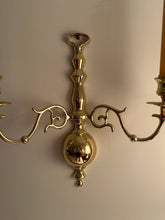 Load image into Gallery viewer, Pair of Solid Brass Wall Candle Holders – Georgian/Colonial Style