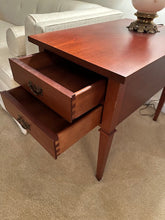 Load image into Gallery viewer, Pair of Genuine Mahogany Two-Drawer End Tables – Classic Traditional Design