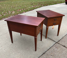 Load image into Gallery viewer, Pair of Genuine Mahogany Two-Drawer End Tables – Classic Traditional Design