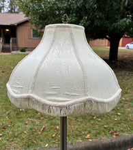 Load image into Gallery viewer, Traditional-Style Floor Lamp with Embroidered Shade & Ornate Base