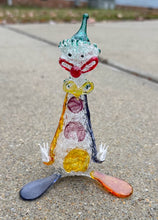 Load image into Gallery viewer, Hand-Blown Murano-Style Glass Clown Figurine – Multicolor Art Glass Circus Clown