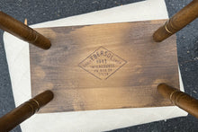Load image into Gallery viewer, 1991 Ebersol Chair Shop Handcrafted Wooden Footstool β 12"x7" Folk Art Bench with Acorn & Leaf Design
