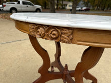 Load image into Gallery viewer, Victorian-Style Marble Top Parlor / Tea / Entry Table – 27.5” Tall