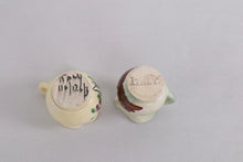 Load image into Gallery viewer, Set of 2 Vintage Miniature Hand-Painted Italian Pottery Pitchers – Flowers & Village Scene, 1.5"