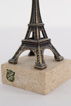 Load image into Gallery viewer, Vintage Eiffel Tower Souvenir Statue – Metal on Marble Base – Made in France – 5” Tall
