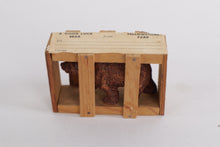 Load image into Gallery viewer, Vintage Yellowstone Park “Good Luck Bear” Souvenir in Wooden Crate – 1950s – 3.5” Wide