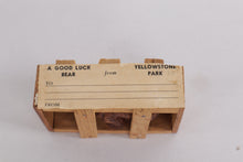 Load image into Gallery viewer, Vintage Yellowstone Park “Good Luck Bear” Souvenir in Wooden Crate – 1950s – 3.5” Wide