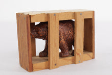 Load image into Gallery viewer, Vintage Yellowstone Park “Good Luck Bear” Souvenir in Wooden Crate – 1950s – 3.5” Wide
