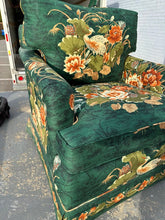 Load image into Gallery viewer, Green Chinoiserie Upholstered Lounge Chair by Laine of Hickory