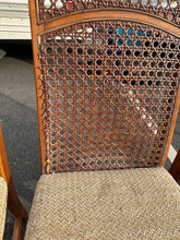 Load image into Gallery viewer, Parquet-Top Dining Table with Cane-Back Chairs and Extension Leaves