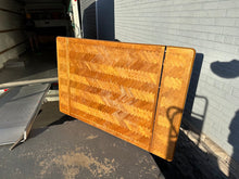 Load image into Gallery viewer, Parquet-Top Dining Table with Cane-Back Chairs and Extension Leaves