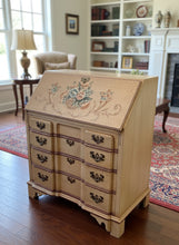 Load image into Gallery viewer, Hand-Decorated Jasper Writing Desk with Crackle Finish