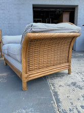 Load image into Gallery viewer, Coastal Blue Check Rattan Loveseat by Lane Venture
