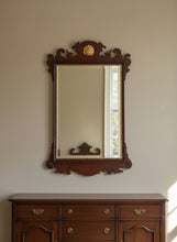 Load image into Gallery viewer, Chippendale-Style Solid Mahogany Wall Mirror – 29" x 46.5" – Carved Shell Crest & Gilt Inner Trim