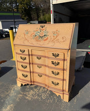 Load image into Gallery viewer, Hand-Decorated Jasper Writing Desk with Crackle Finish